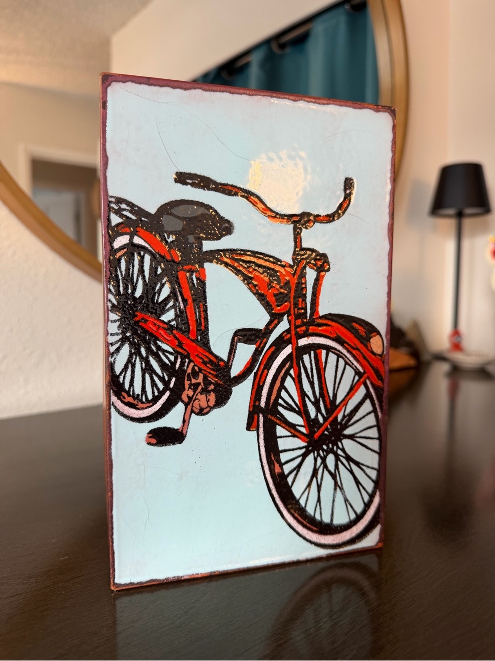 Vintage-Inspired Red Boots, Bike & Heels Wall Art Trio - Picture 4 of 13